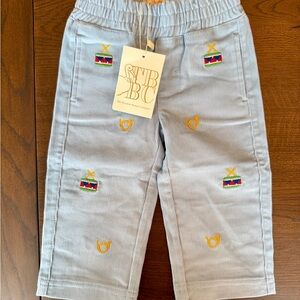 The Beaufort Bonnet Company Light Blue Embroidered Pants